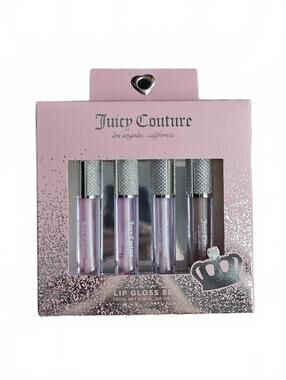 Juicy Couture Lip Gloss Set 4 Pack - Berry Cherry Strawberry Peach NIB